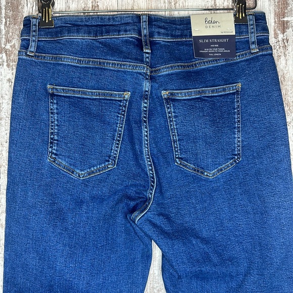 Boden Jean TO367 MDN Slim Straight Mid Rise medium vintage wash size US 10R NWT - Picture 7 of 11